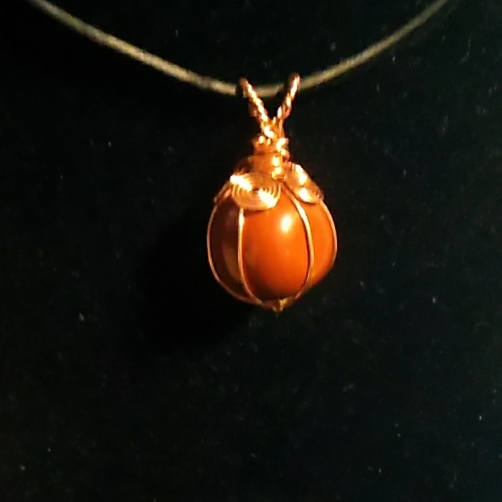 Handmade red jasper  pendant